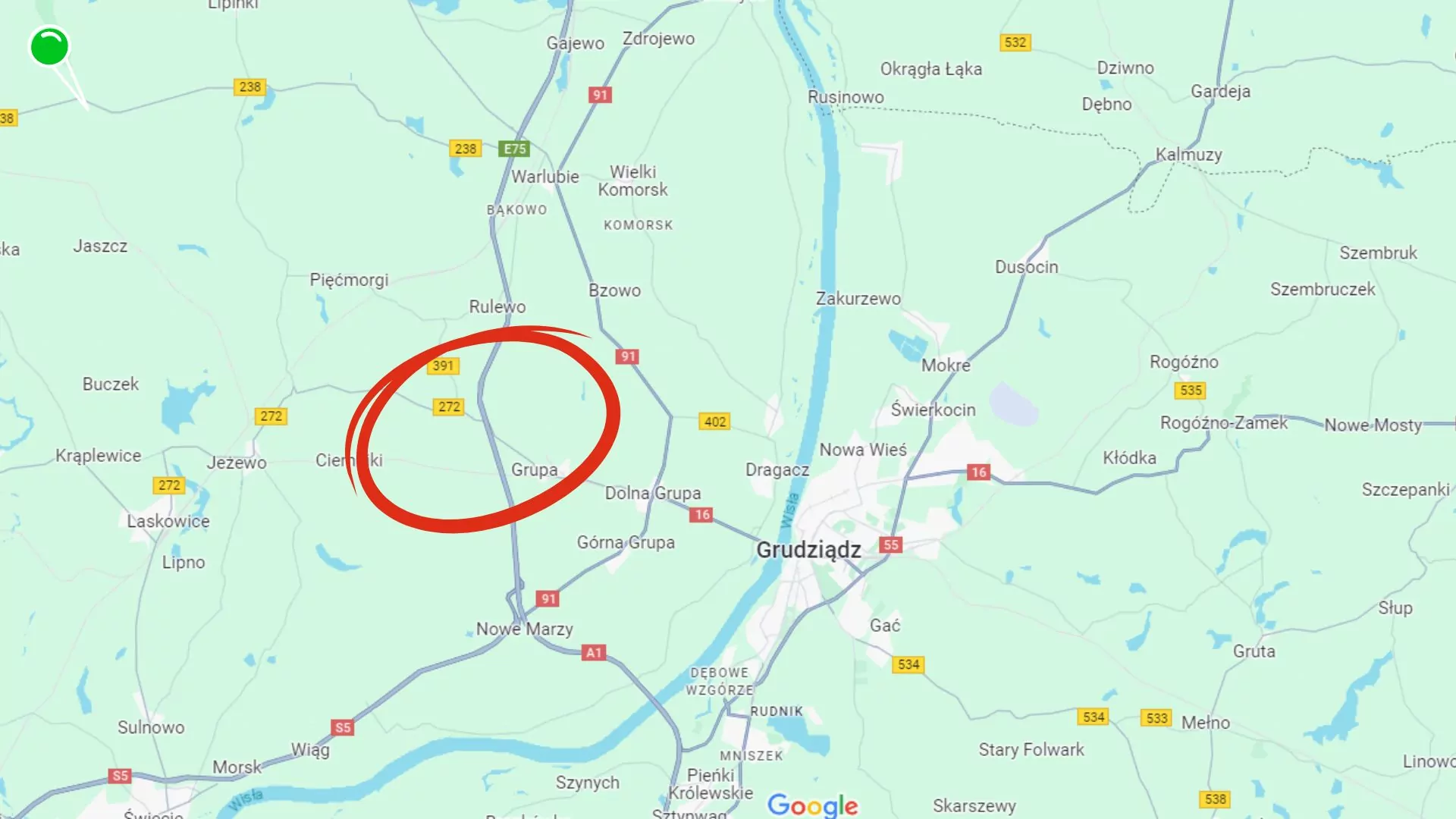 Wypadek na A1. Zderzenie ciężarówek zablokowało trasę (FOTO: Google Maps)