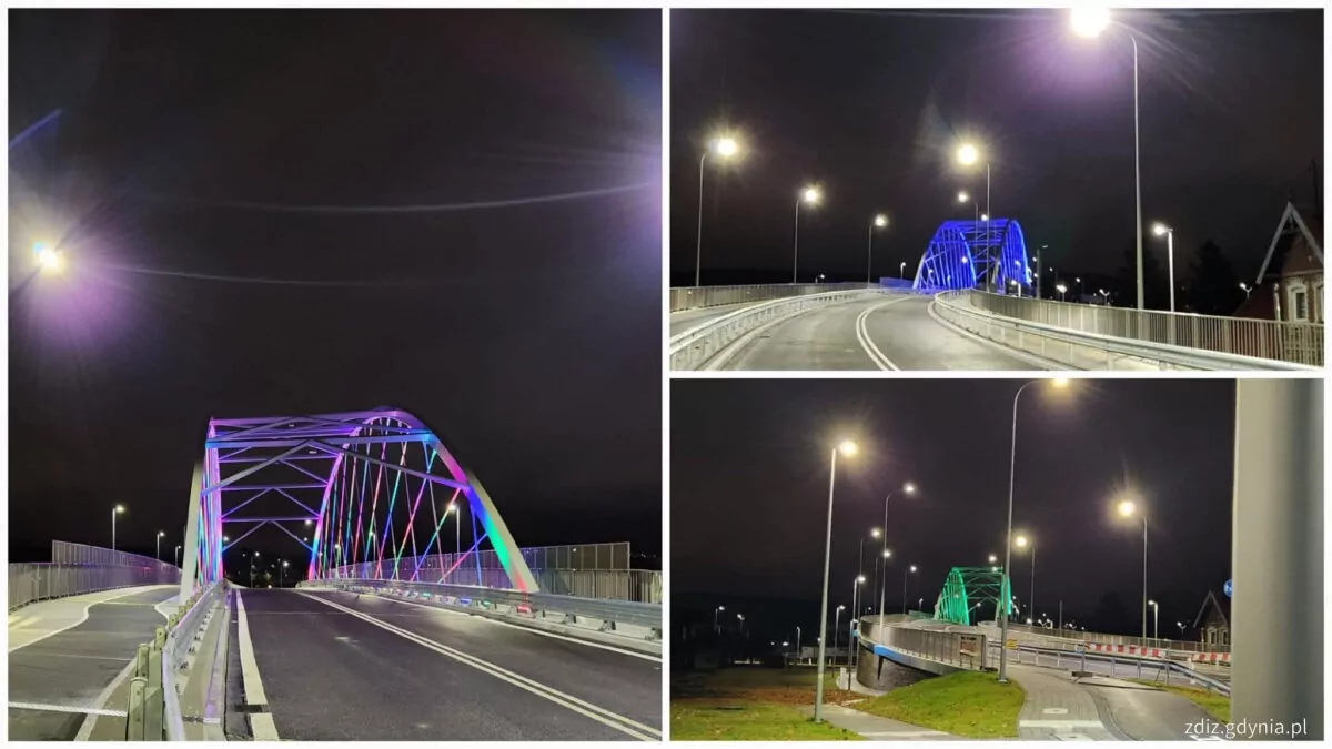 Nowy wiadukt w Gdyni. Testy oświetlenia zakończone (FOTO: gdynia.pl)