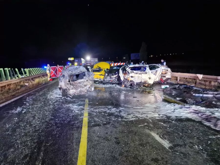 Karambol na obwodnicy Gdańska. Zderzenie 20 pojazdów (FOTO: KWP PSP Gdańsk)