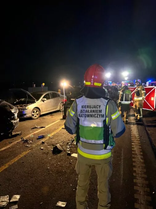 Karambol na obwodnicy Gdańska. Zderzenie 20 pojazdów (FOTO: KWP PSP Gdańsk)