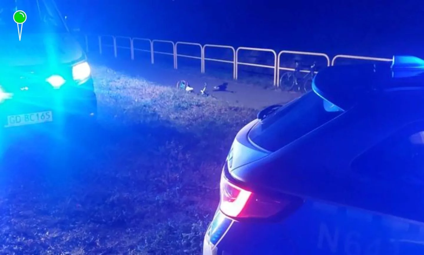 Zderzenie czołowe rowerzystów pod Kwidzynem (FOTO: KPP Kwidzyn)