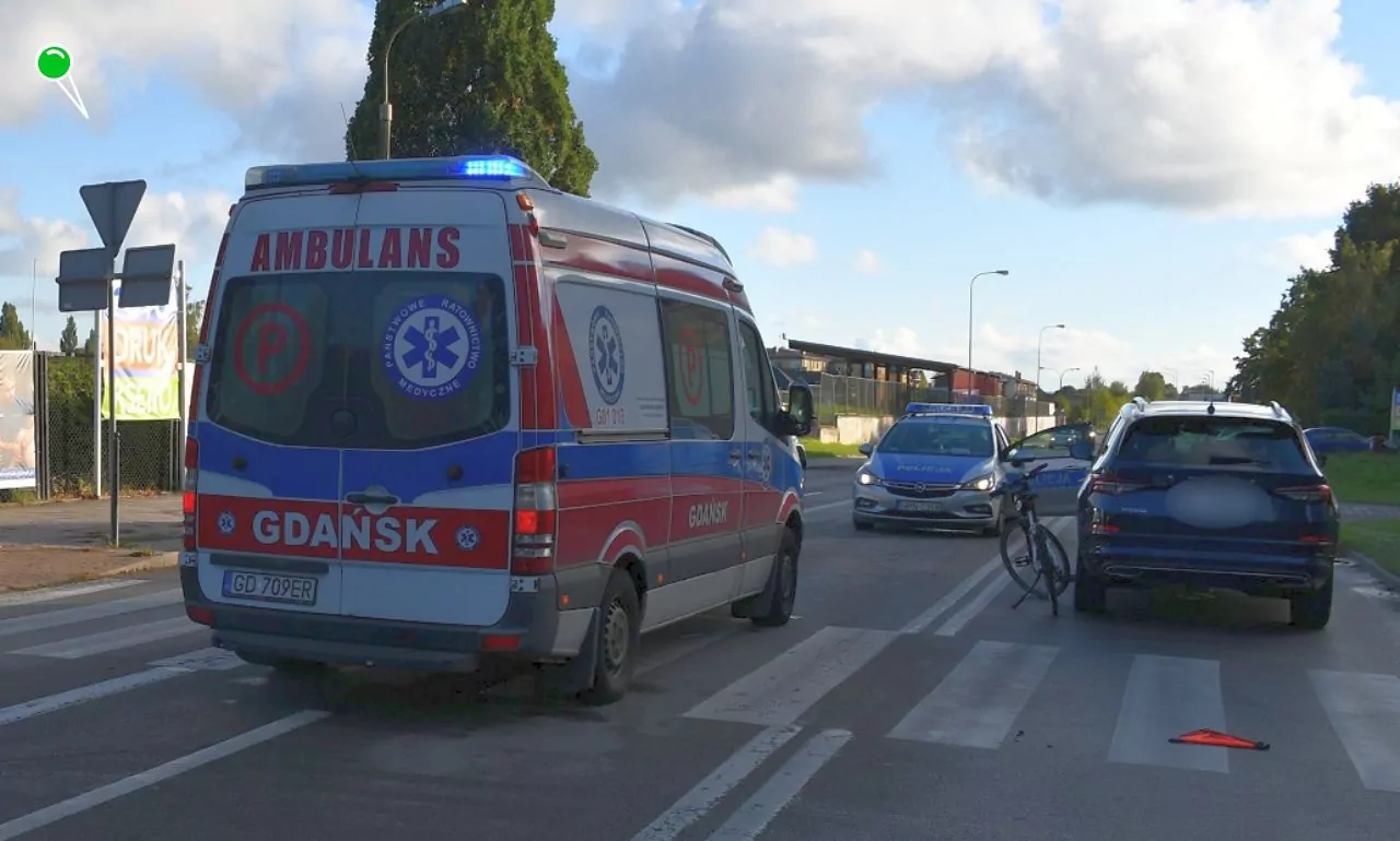 Wypadek rowerzystki na przejściu w Pruszczu Gdańskim. Kto był winny? (FOTO: KPP Pruszcz Gdański)