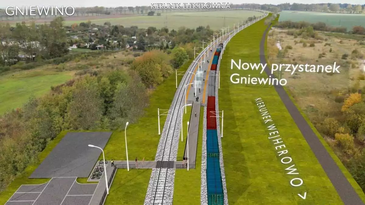 Wizualizacja przystanku Gniewino na linii kolejowej nr 230 (FOTO: PKP PLK)