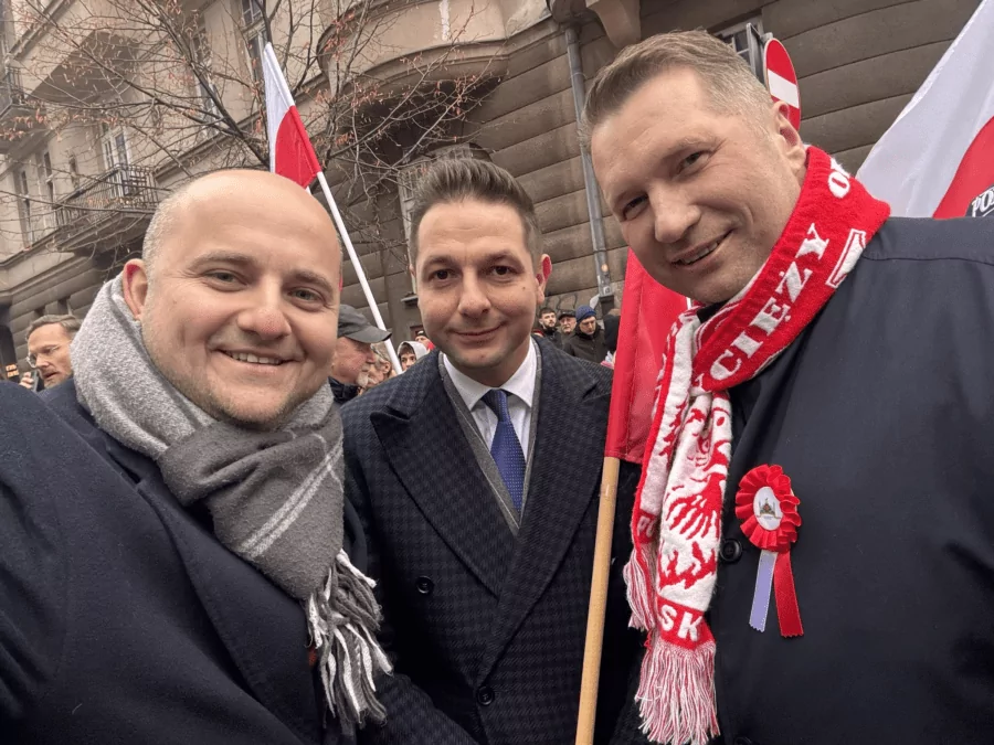 Od lewej Dariusz Matecki, Patryk Jaki, Przemysław Czarnek (FOTO: Dariusz Matecki/X)