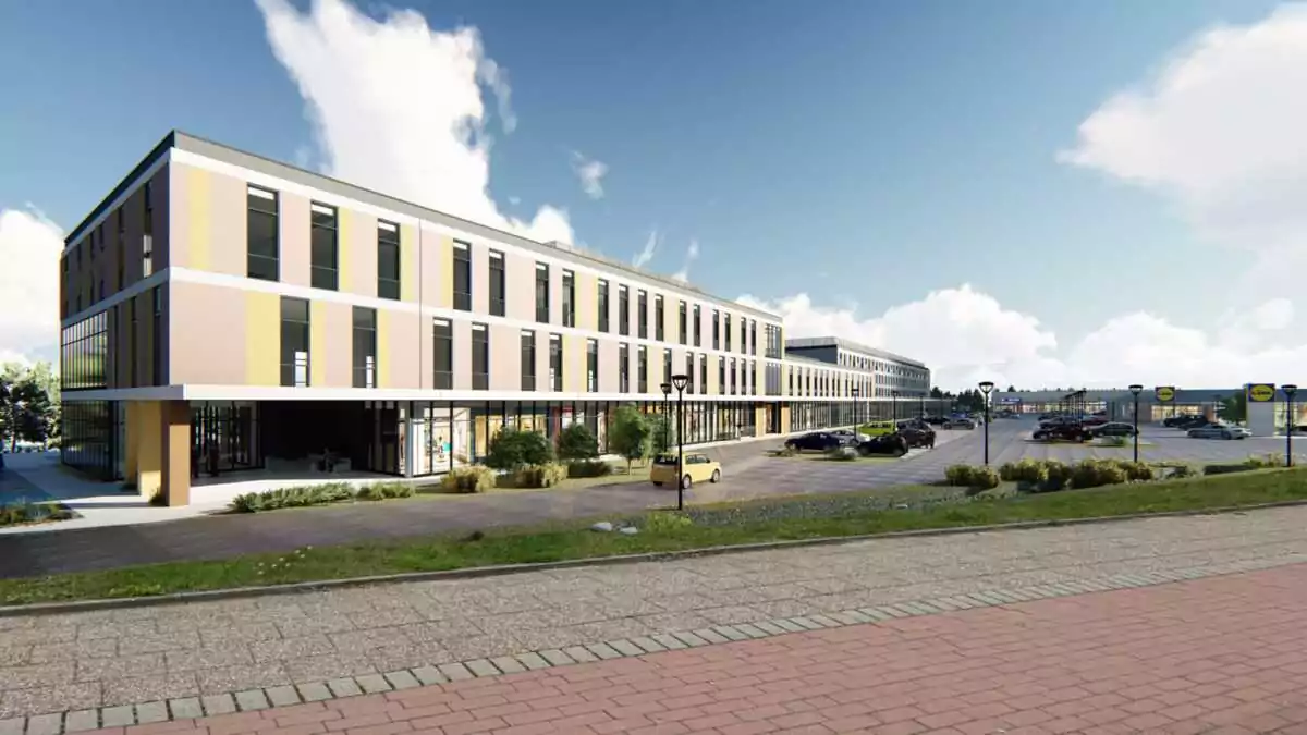 Nowe centrum handlowe przy ul. PCK w Pruszczu Gdańskim - wizualizacja (FOTO: Eurobud)