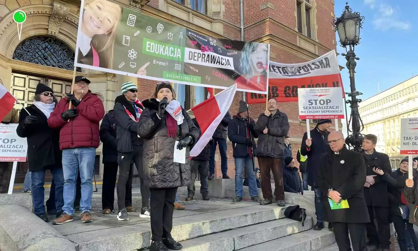 Protest w Gdańsku. Edukacja zdrowotna pod ostrzałem (FOTO: Aleksander Jankowski/X)