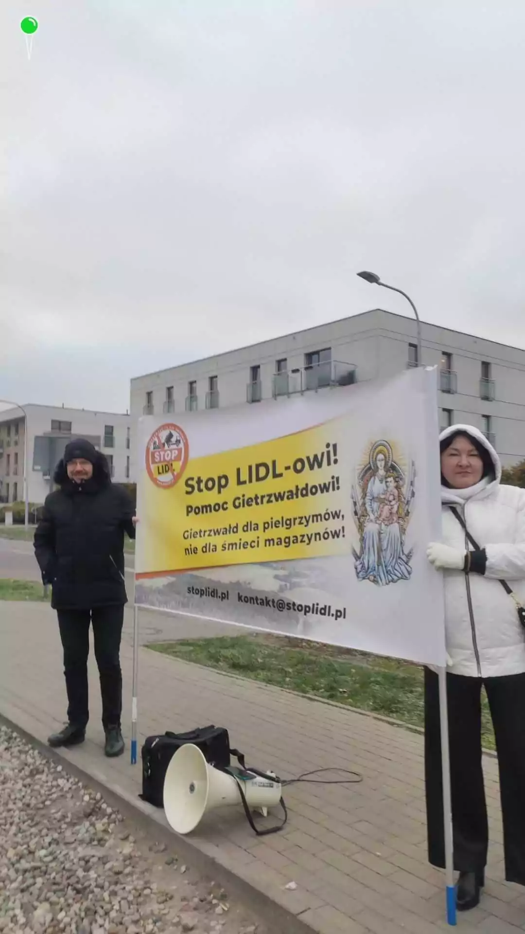 Protest pod Lidlem w Pruszczu Gdańskim (FOTO: Michał Welka/X)