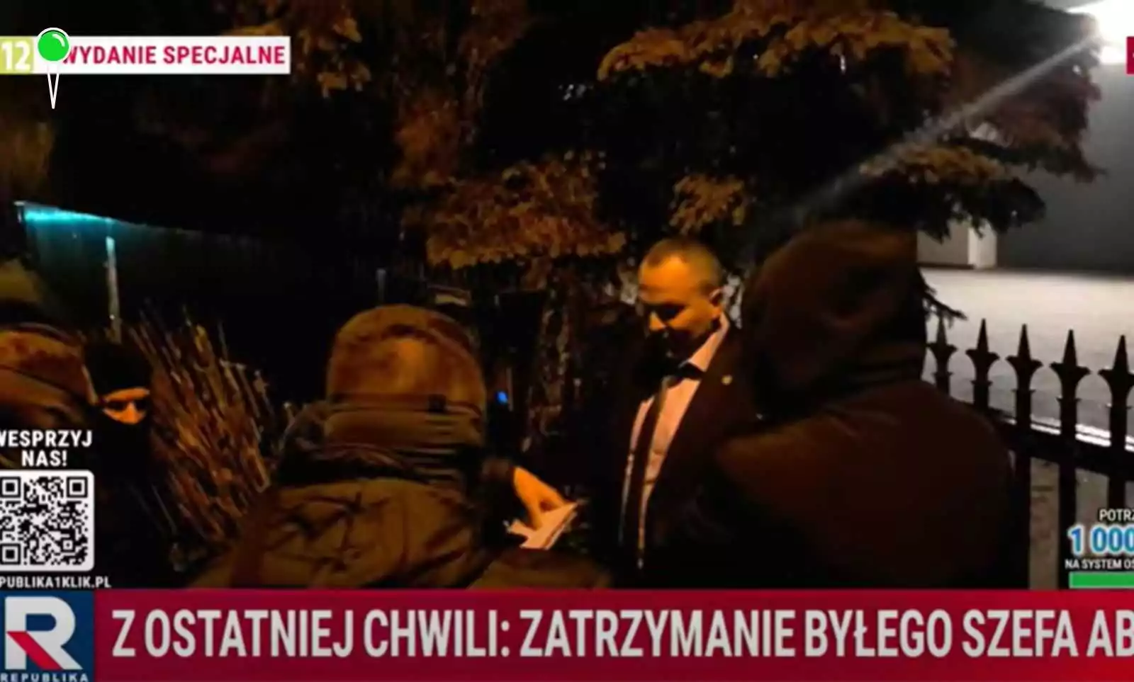 Były szef ABW zatrzymany. Doprowadzenie przed komisję ds. Pegasusa (FOTO: RepublikaTV)