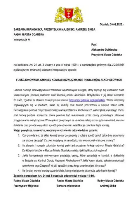 Radni PiS domagają się wyjaśnień ws. angażów ludzi PO w Gdańsku (FOTO: Andrzej Skiba)