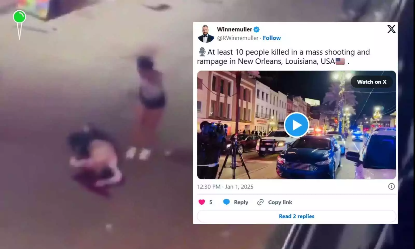 Ciężarówka wjechała w tłum w Nowym Orleanie. Mnóstwo ofiar (FOTO: mat. X)