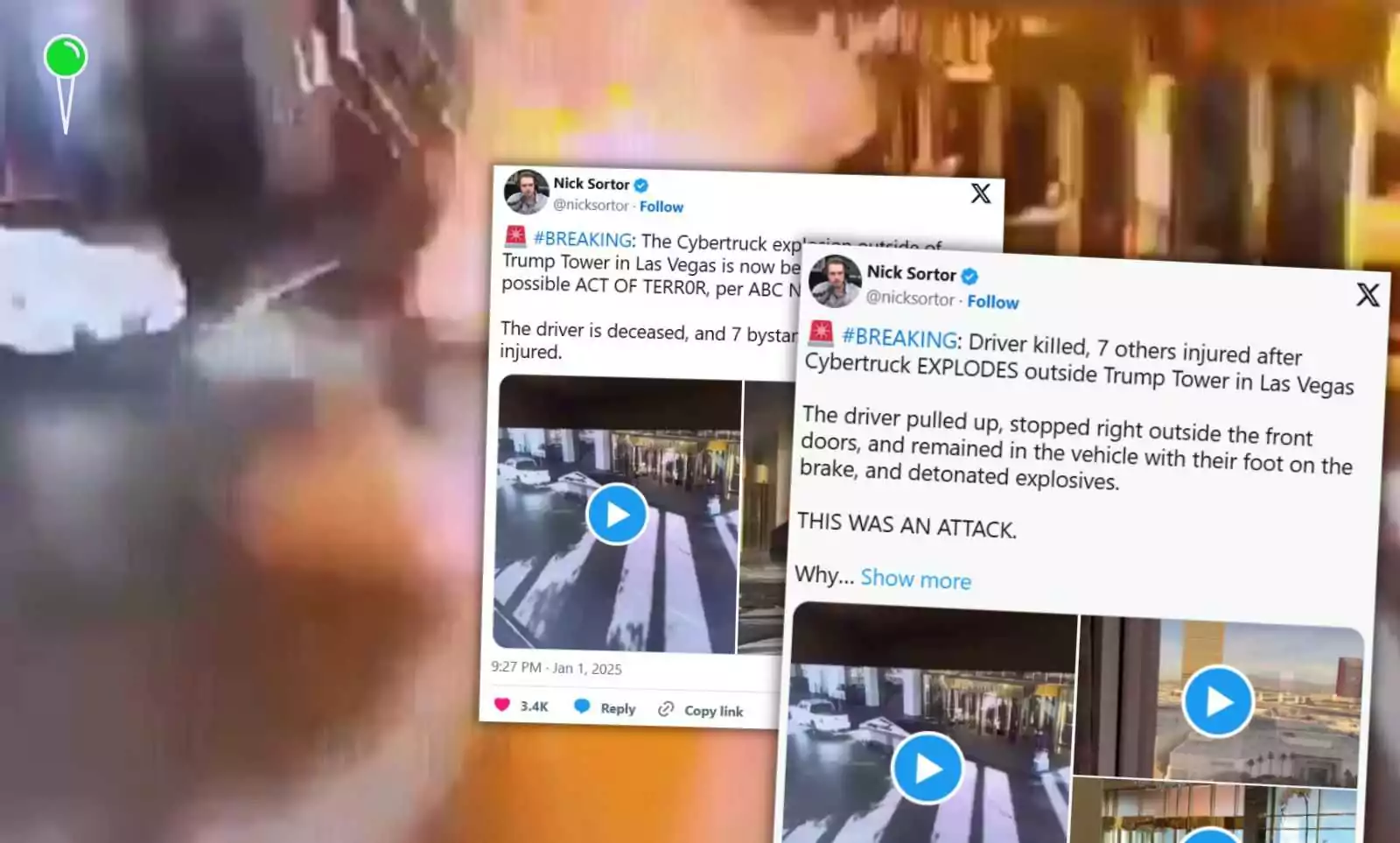 Eksplozja Tesli Cybertruck przy hotelu Trumpa w Las Vegas (FOTO: X)