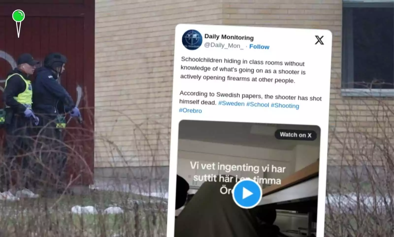 Strzelanina w szkole w Szwecji. Nie żyje 10 osób (FOTO: X)