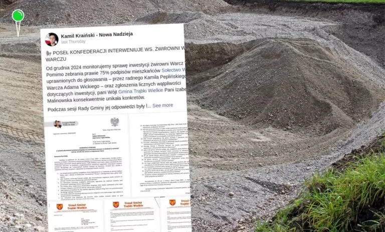 Izabela Malinowska ignoruje mieszkańców Warcza – skandal wokół żwirowni (FOTO: canva/FB)