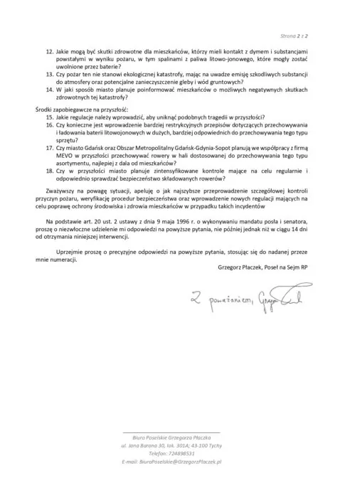 Interwencja poselska Grzegorza Płaczka z Konfedercji