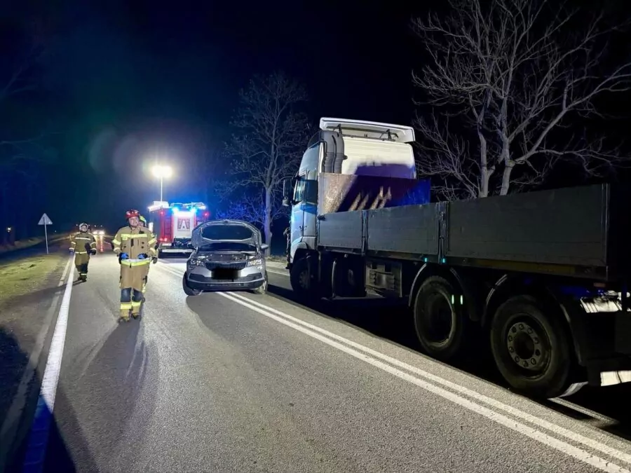 Droga krajowa nr 22 była zablokowana. Groźny wypadek koło Malborka (FOTO: PSP Malbork)