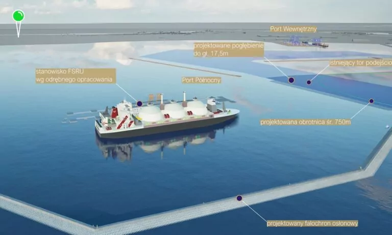 800 mln zł na ochronę portu. W Gdańsku rusza budowa falochronu dla FSRU (FOTO: Urząd Morski w Gdyni)
