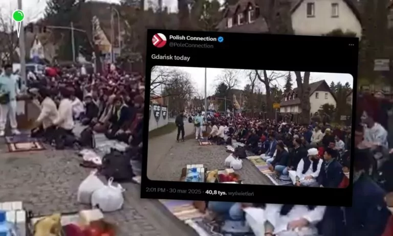 Tłum wyznawców islamu przed meczetem w Gdańsku. Wyjaśniamy (FOTO: X)