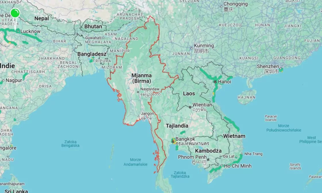 Katastrofa w Azji. Trzęsienie ziemi niszczy Mjanmę (FOTO: Google Maps)