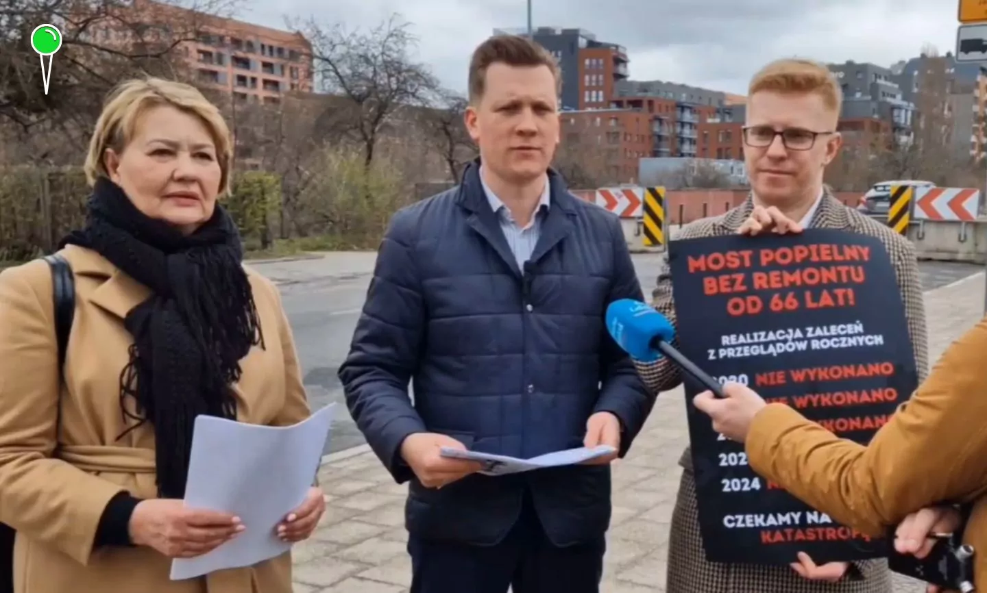 Most Popielny w katastrofalnym stanie. Radni ujawniają zaniedbania (FOTO: Przemysław Majewski/FB)