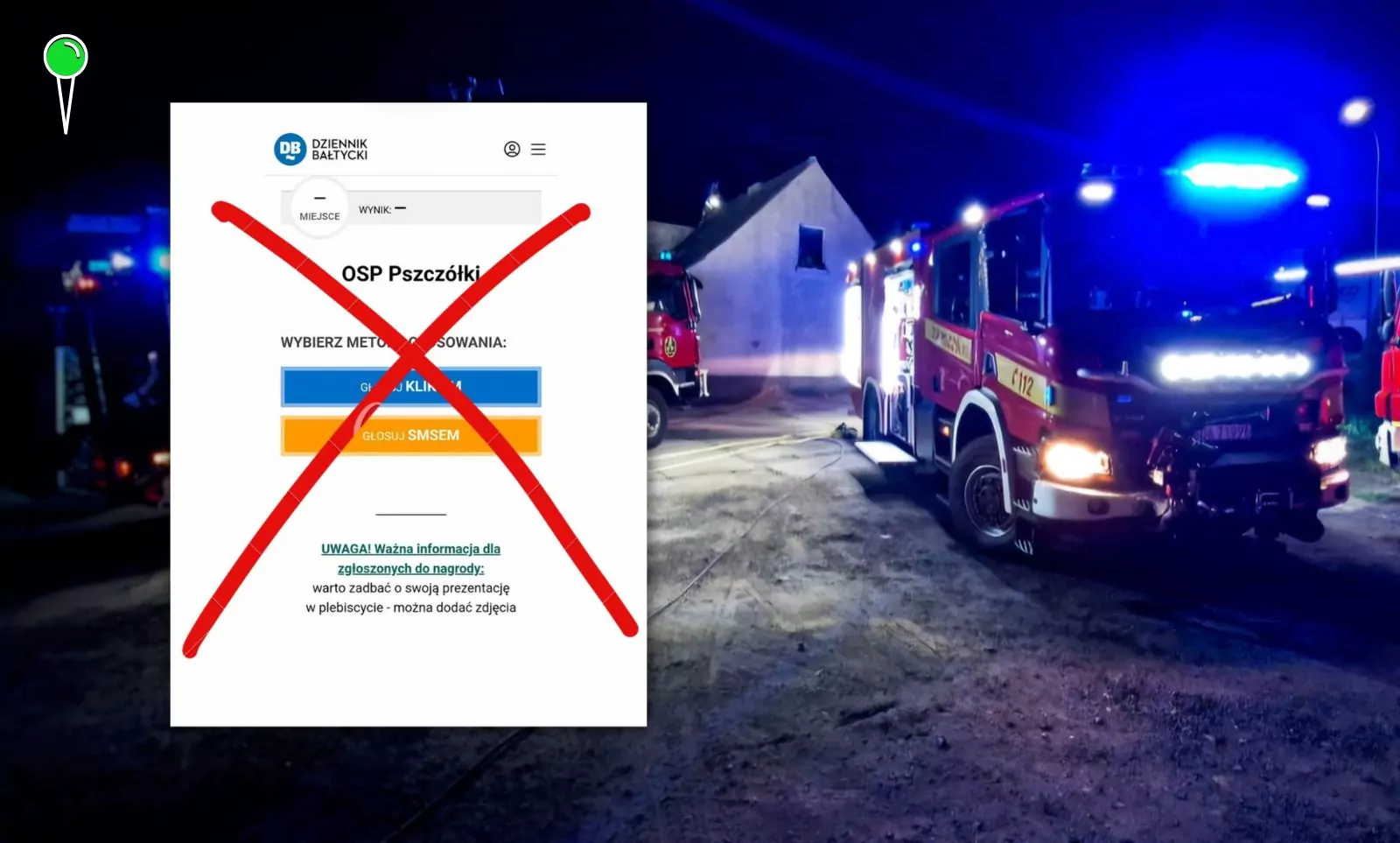 OSP Pszczółki odrzuca medialną akcję "Dziennika Bałtyckiego" (FOTO: OSP Pszczółki)