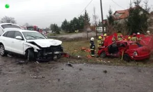 Śmiertelny wypadek pod Gniewem na DK 91 (FOTO: KPPSP Tczew)