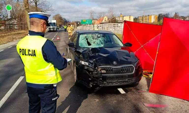 Tragiczny wypadek w Głodowie. Nie żyje pieszy (FOTO: KPP Kościerzyna)