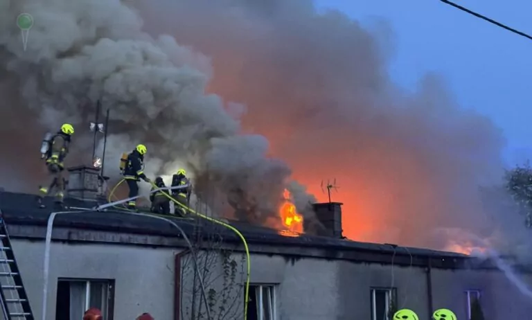 Pożar w Człuchowie. Ogień w domu dla osób niepełnosprawnych (FOTO: OSP Ogorzeliny)
