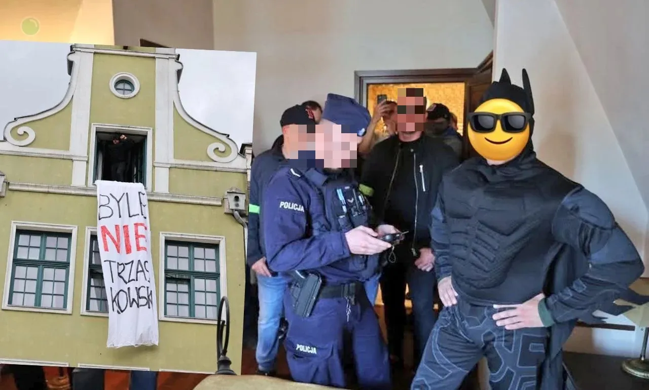 Batman na Długim Targu. Seria protestów przeciwko Trzaskowskiemu (FOTO: X/ Tomasz Rakowski)