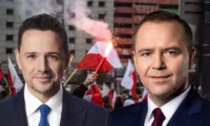 Marsz Nawrockiego kontra marsz Trzaskowskiego (FOTO: canva/FB kandydatów)