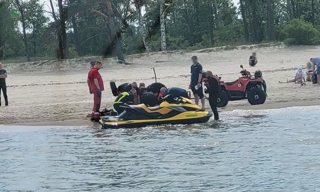 Skuter wodny staranował człowieka w Sobieszewie (FOTO: KMP Gdańsk)