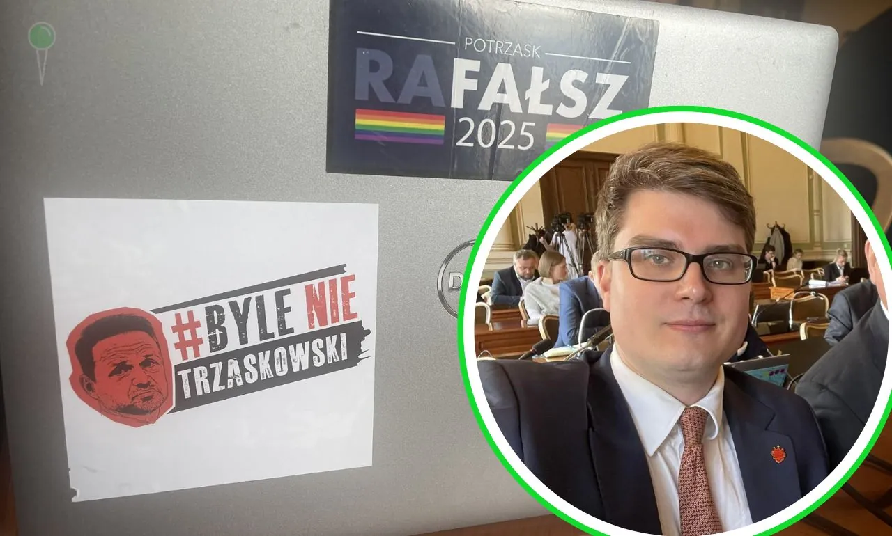 Radny PiS z Gdańska pod lupą prokuratury przez naklejki na laptopie? (FOTO: Aleksander Jankowski/FB)