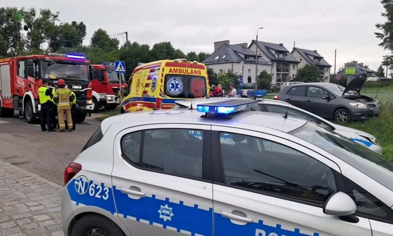 Wypadek pod Sztumem. 20-latka potrąciła trzech mężczyzn (FOTO: KPP Sztum)
