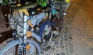 57-latek jechał rowerem z silnikiem i zniczem przez Sopot (FOTO: KMP Sopot)