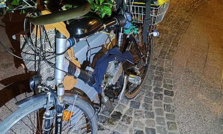 57-latek jechał rowerem z silnikiem i zniczem przez Sopot (FOTO: KMP Sopot)