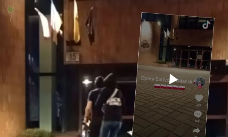 TikToker „nazar” usuwa flagi Ukrainy w Gdańsku (FOTO: Tktok)