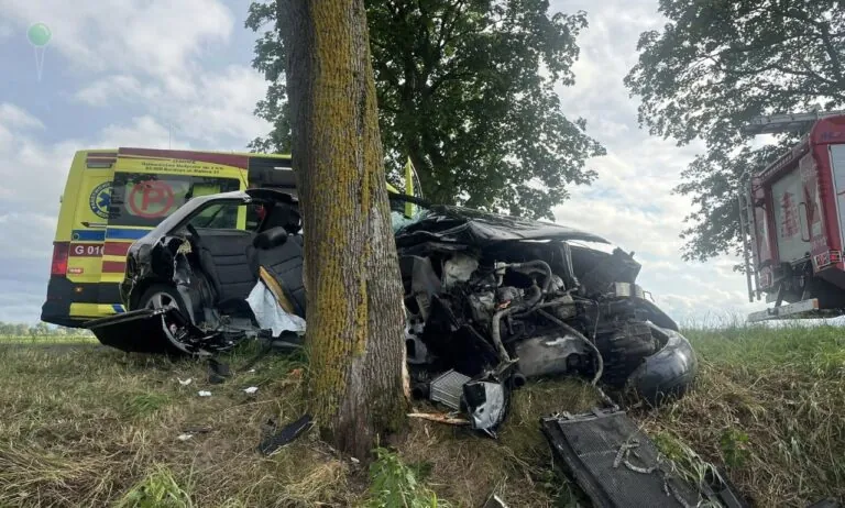 Wypadek i akcja ratunkowa pod Kwidzynem. Lądował LPR (FOTO: OSP Sadlinki)