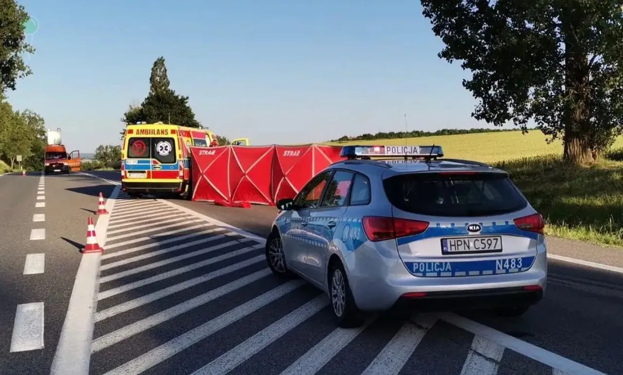 Śmiertelny wypadek w Rudnie na DK 91, nie żyje kierowca trójkołowca (FOTO: KPP Tczew)