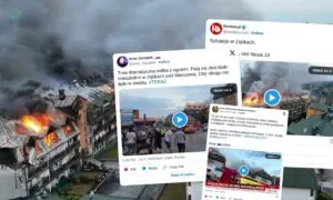 Pożar bloku w Ząbkach. Dramatyczna akcja ratunkowa trwa (FOTO: X/Remiza.pl/Wawa Hot News 24)
