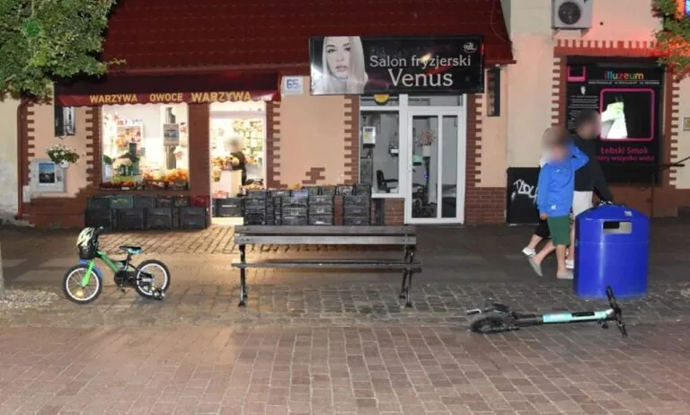 15-latek na hulajnodze elektrycznej potrącił 5-latka (FOTO: KPP Lębork)