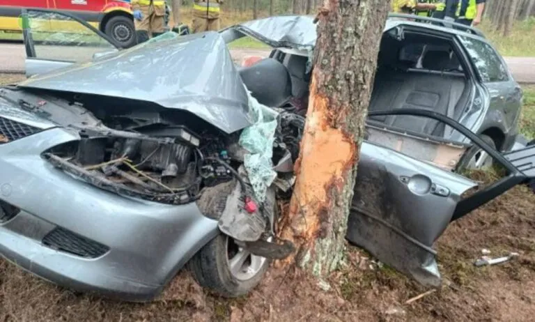 Podlesie. Tragiczny wypadek, dziecko walczy o życie (FOTO: KMPSP Człuchów)