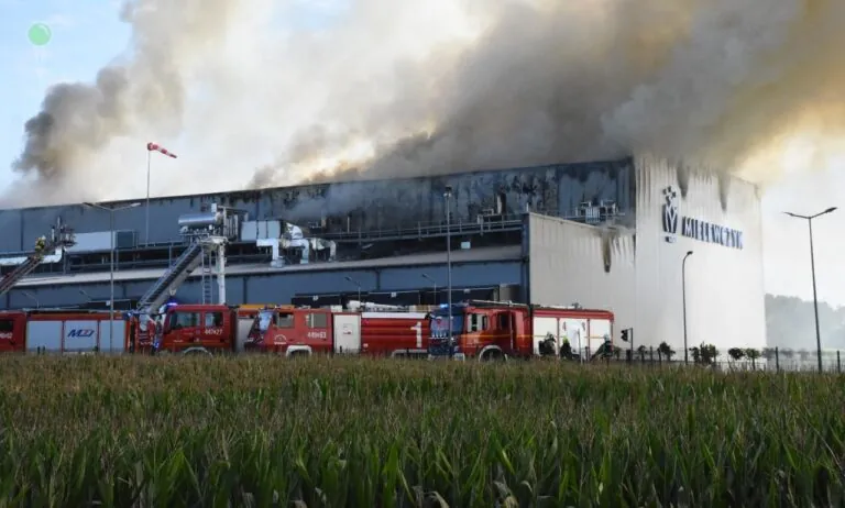 Pożar akumulatorowni na Pomorzu. 30 zastępów straży na miejscu (FOTO: ekspreskaszubski.pl)