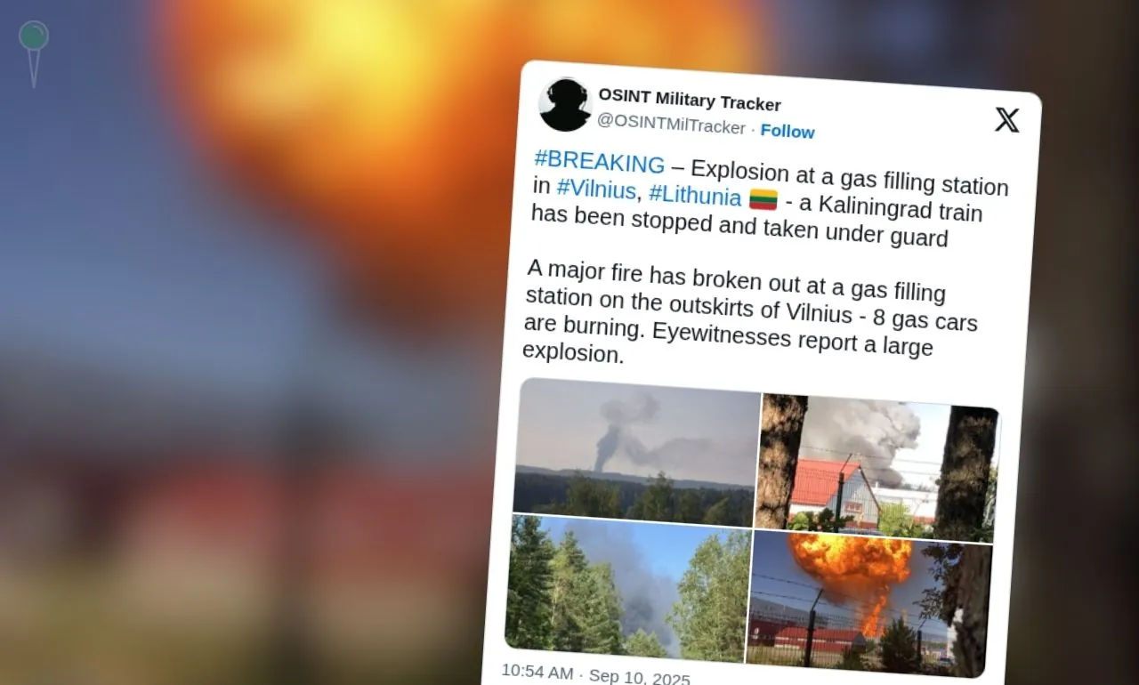 Eksplozje w Wilnie – płoną cysterny z gazem Orlenu (FOTO: X)