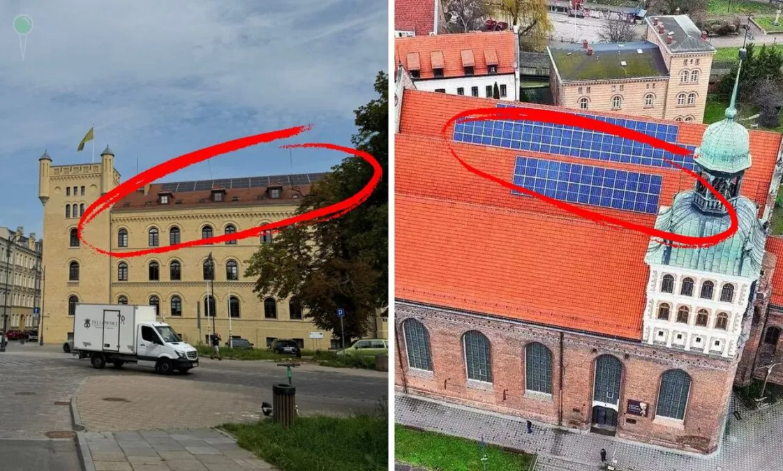 Fotowoltaika na zabytku w Gdańsku? Jeden może, drugi płaci (FOTO: gdanstrefa.com/wbijamszpile.pl)