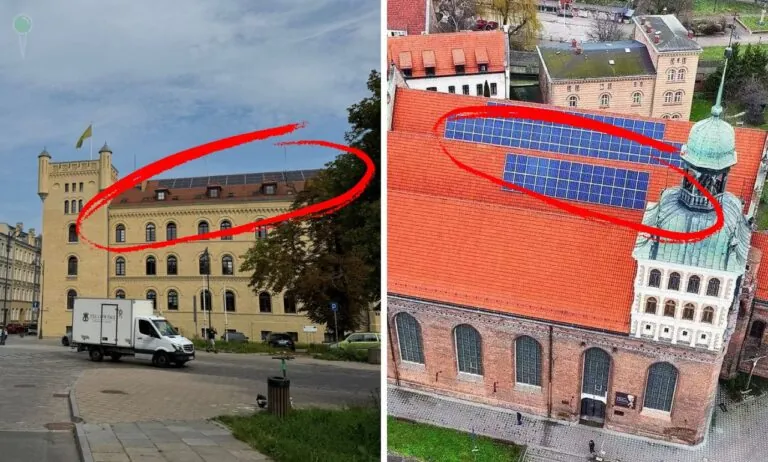 Fotowoltaika na zabytku w Gdańsku? Jeden może, drugi płaci (FOTO: gdanstrefa.com/wbijamszpile.pl)