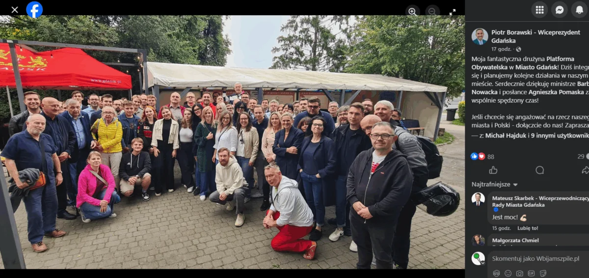 Pani Sylwia Cisoń pojawiła się na wydarzeniu Platformy Obywatelskiej 13 września wieczorem. (FOTO: Piotr Borawski/FB)