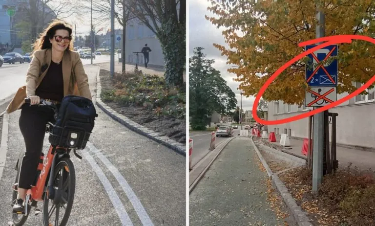 Rowerowa propaganda w Gdańsku usunęła miejsca dla niepełnosprawnych (FOTO: gdansk.pl/wbijamszpile.pl)