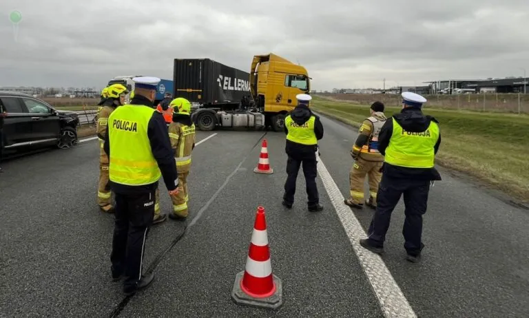 Mandaty dla gapiów z telefonami na autostradzie A1 (FOTO: KPP Pruszcz Gdański)