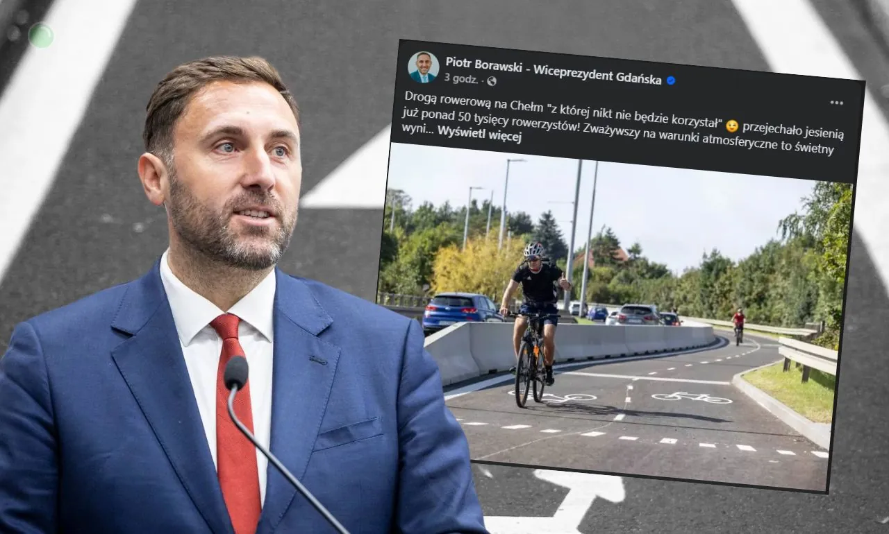 Rowerowy sukces ekostrady w Gdańsku to manipulacja? (FOTO: Facebook/Piotr Borawski)