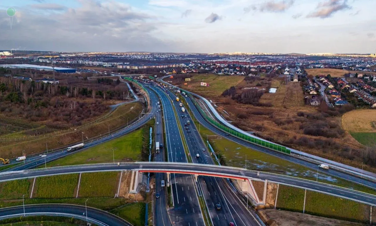 Węzeł Gdańsk Południe - widok w kierunku Trójmiasta (FOTO: GDDKiA o. Gdańsk)