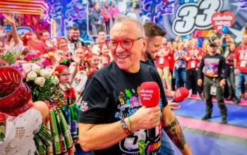 Jerzy Owsiak podczas finału WOŚP (FOTO: Marcin Michoń/Jerzy Owsiak/FB)